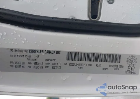 2015 Dodge Charger Sxt из США, поврежденный, VIN 2C3CDXJG4FH754713